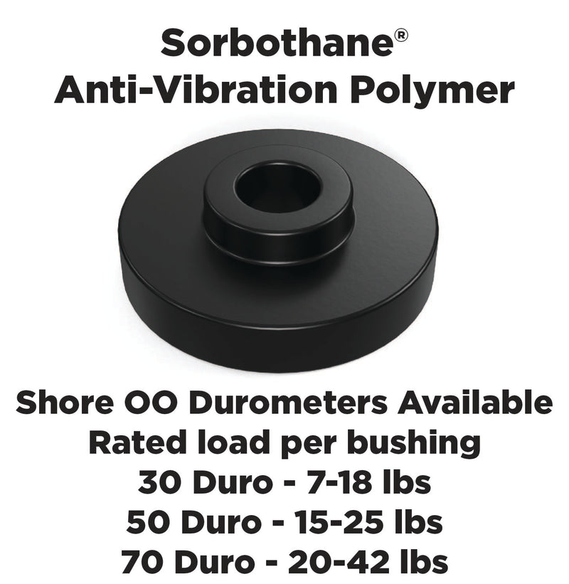 Sorbothane Vibration Isolation Bushing (.28" ID - 1" OD - .31" Deep) - 12 Pack