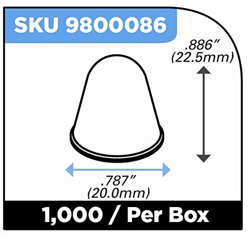 Conical Clear 0.787" (20mm) Dia x 0.886" (22.5mm) H Round Vibration Isolating Cabinet and Furniture Bumpers - 16 Pack