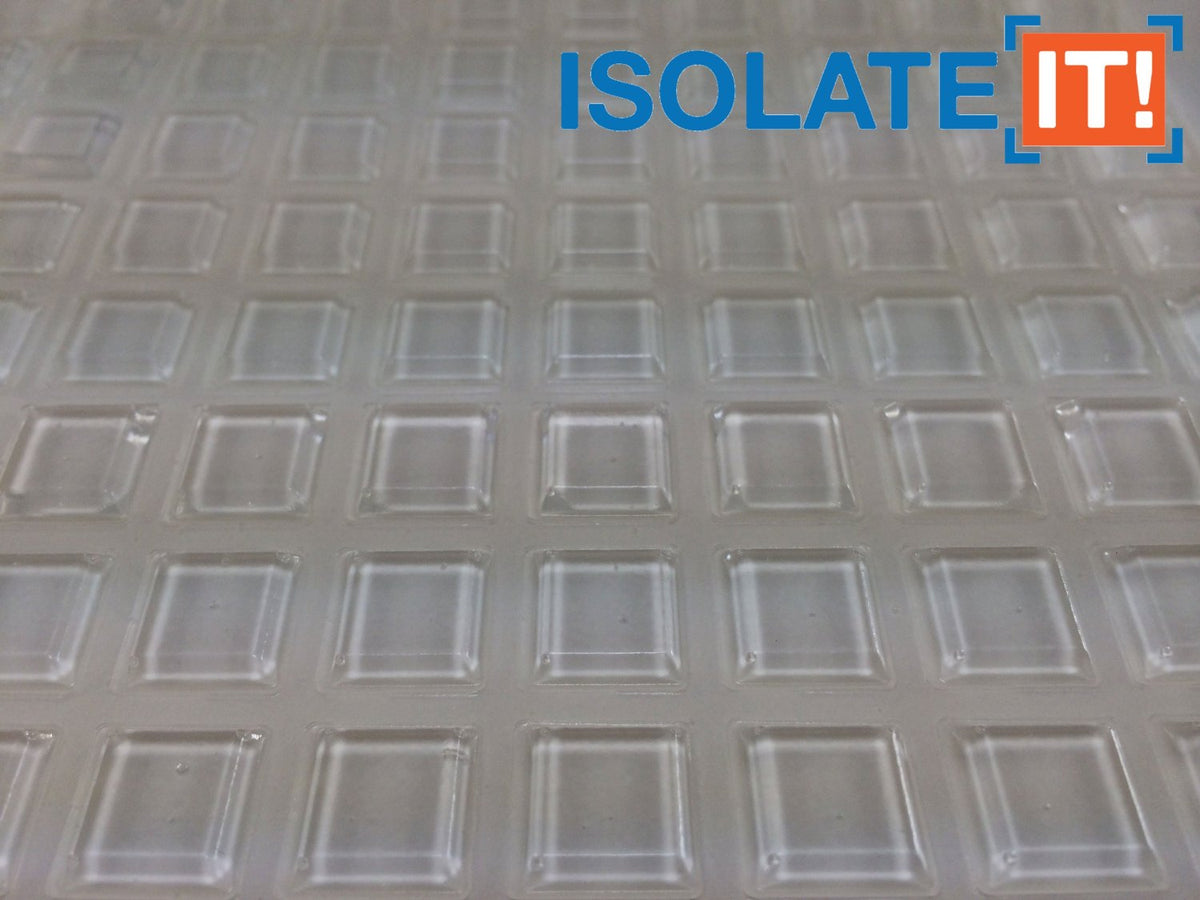 Square Clear 1-2" (12.7mm) W x 0.120" (3mm) H Cabinet and Furniture Bumpers