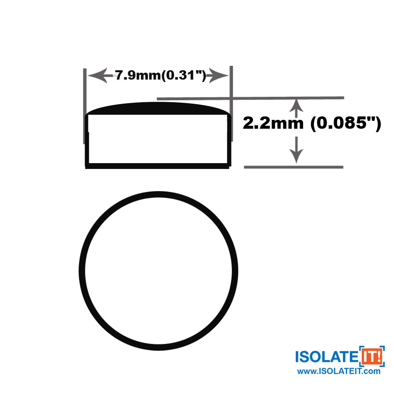 mall Clear 5/16" (7.9mm) Dia x 0.085" (2.2mm) H Round Sound Deadening Cabinet and Furniture Bumper