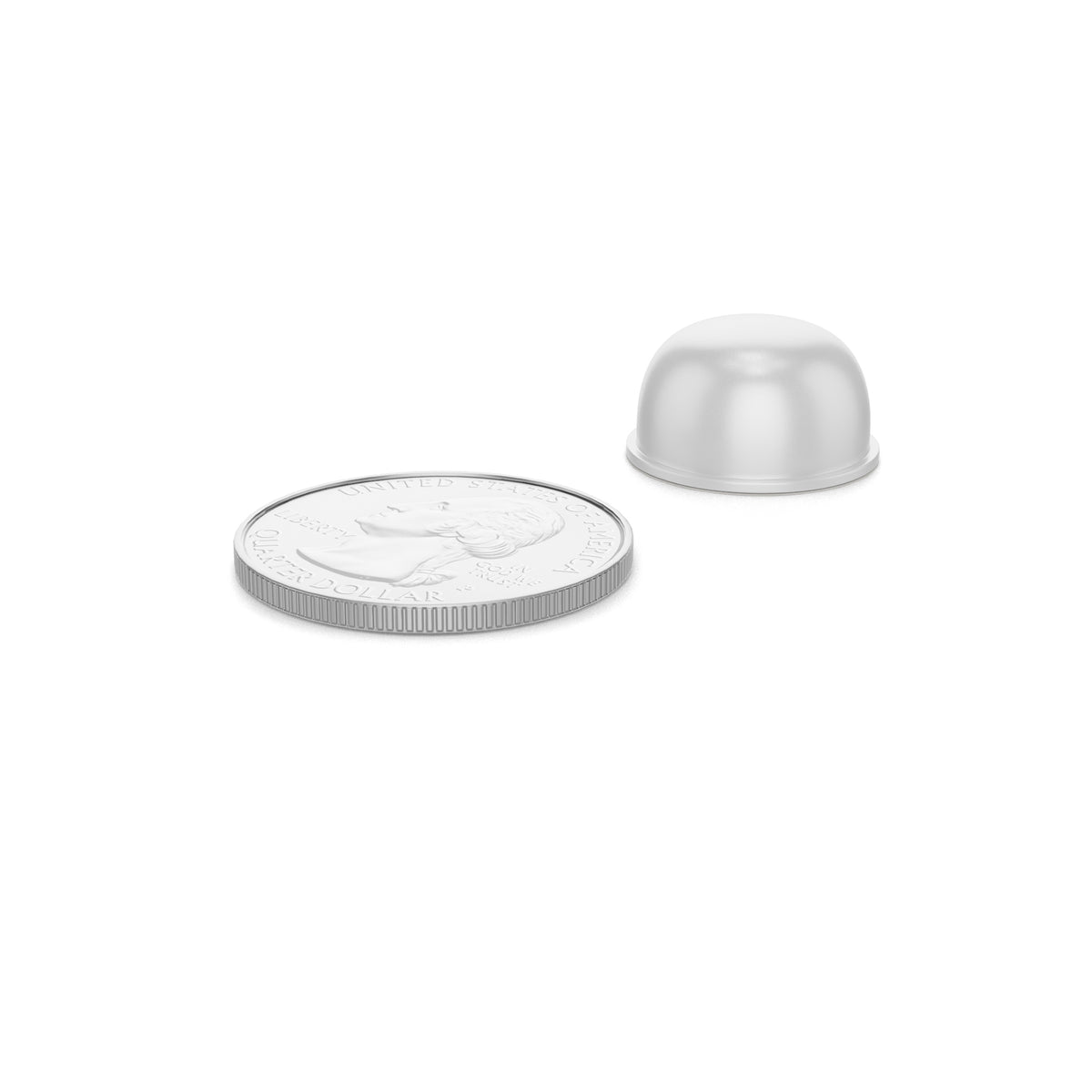 Hemispherical Clear 0.700" (17.8mm) Dia x 0.380" (9.6mm) H Vibration Isolating Cabinet and Furniture Bumpers