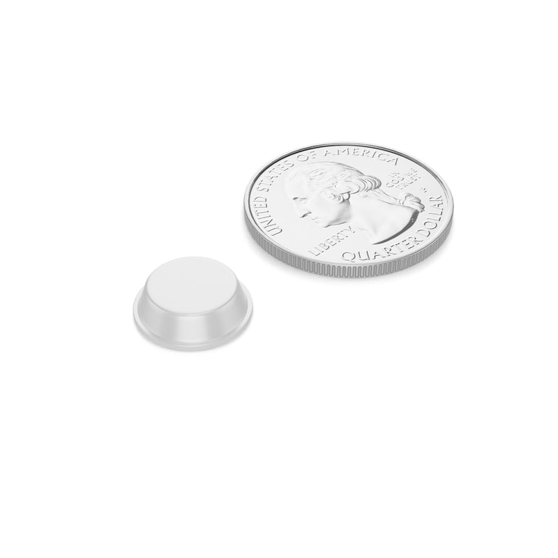 Small Round Flat Clear 0.5" (12.7mm) Dia x 0.138" (3.5mm) H Cabinet and Furniture Bumpers