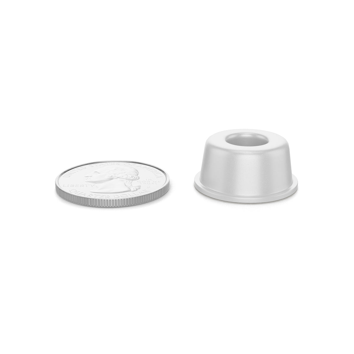 Recessed Clear 0.880" (22.3mm) Dia x 0.400" (10.2mm) H Round Vibration Isolating Cabinet and Furniture Bumpers