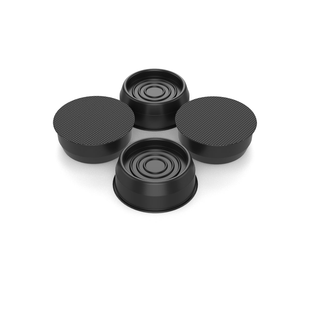 Silent Feet Anti-Vibration Riser for Beds - Superior All Surface Vibration Barrier - 4 Pack