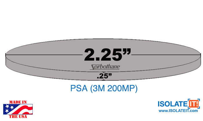 Sorbothane Vibration Isolation Circular Pad - Discs