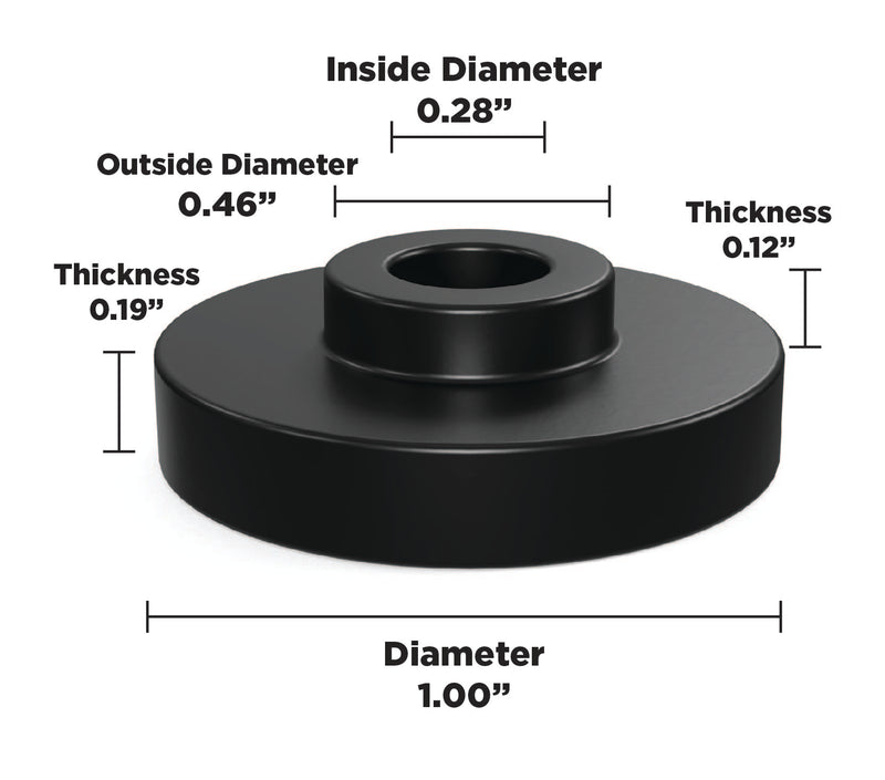 Sorbothane Vibration Isolation Bushing (.28" ID - 1" OD - .31" Deep) - 12 Pack