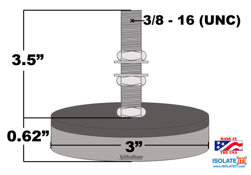 Sorbothane Anti-Vibration Leveling Mount - 2 Pack