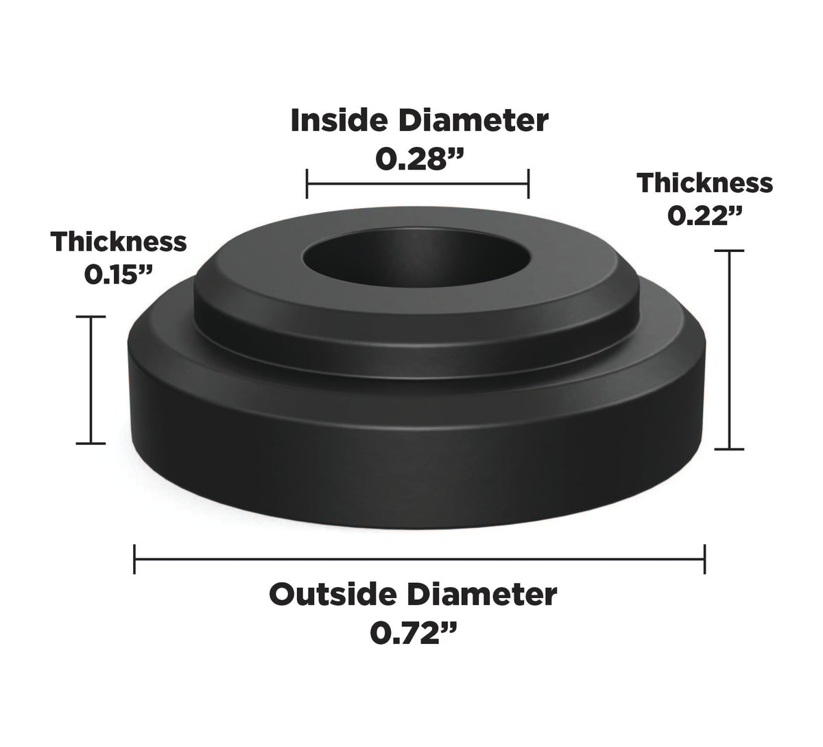 Sorbothane Vibration Isolation Bushing 0576170 (.28"ID-.72"OD-.22"Thick)