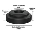 Sorbothane Vibration Isolation Bushing (.28"ID-.72"OD-.22"Thick) - 12 Pack