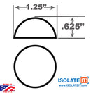 1.25" Dia Sorbothane Hemisphere Rubber Bumper Non-Skid Feet with Adhesive