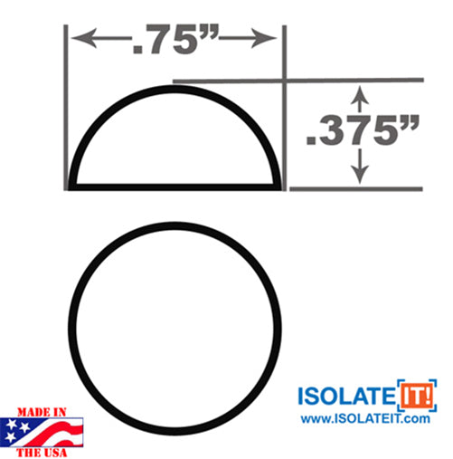 0.75" Dia Sorbothane Hemisphere Rubber Bumper Non-Skid Feet with Adhesive