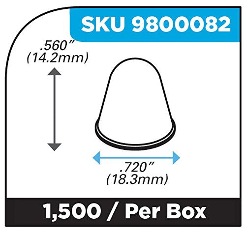 Conical Clear 0.720" (18.3mm) Dia x 0.560" (14.2mm) H Round Vibration Isolating Cabinet and Furniture Bumpers