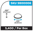 Clear 0.335" (8.5mm) Dia x 0.085" (2.2mm) H Round Sound Deadening Cabinet and Furniture Bumpers