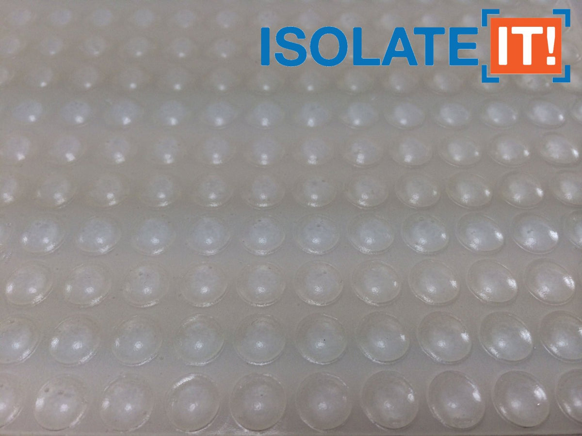 Clear 0.335" (8.5mm) Dia x 0.085" (2.2mm) H Round Sound Deadening Cabinet and Furniture Bumpers