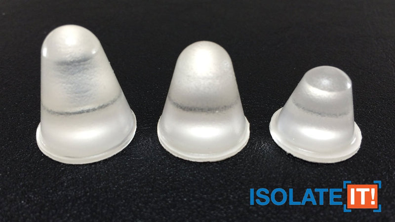 Conical Clear 0.787" (20mm) Dia x 0.886" (22.5mm) H Round Vibration Isolating Cabinet and Furniture Bumpers - 16 Pack