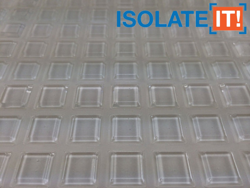 Square Clear 1-2" (12.7mm) W x 0.120" (3mm) H Cabinet and Furniture Bumpers