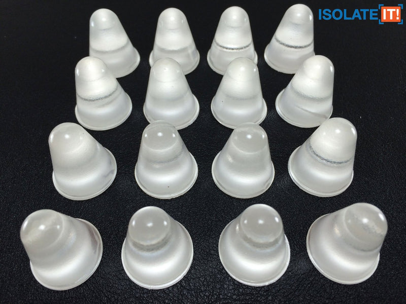 Conical Clear 0.787" (20mm) Dia x 0.886" (22.5mm) H Round Vibration Isolating Cabinet and Furniture Bumpers - 16 Pack