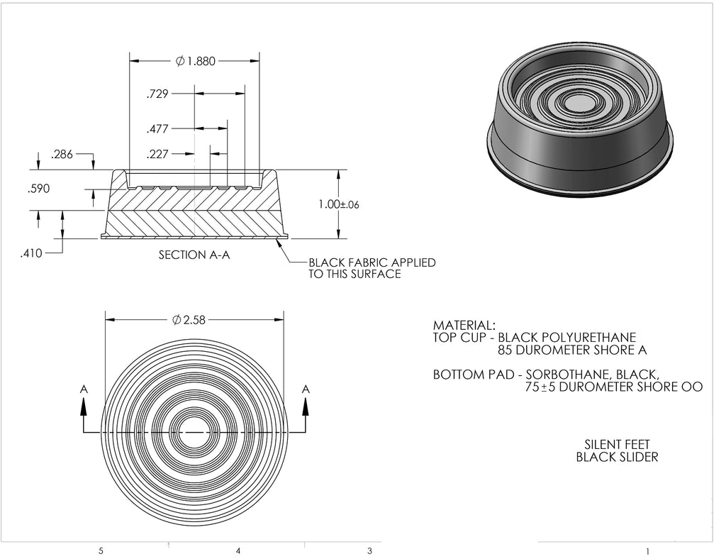Original Silent Feet Washing Machine Pads - Black Original Silent Feet Washing Machine Pads - Black