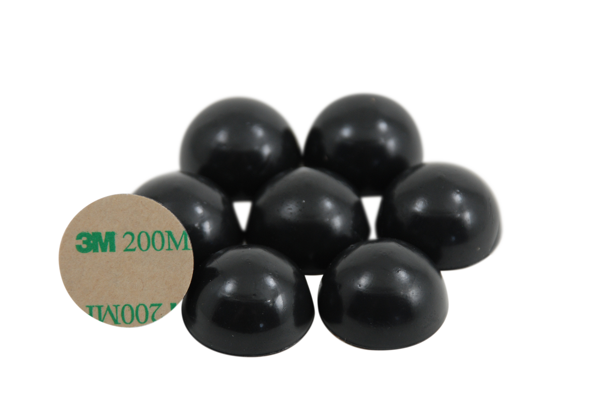 1" Dia Sorbothane Hemisphere Rubber Bumper Non-Skid Feet with Adhesive