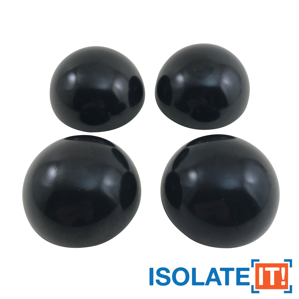 2.25 Inch Sorbothane Hemisphere Rubber Bumpers – Non-Skid Adhesive Feet, 30 Duro, 4 Pack