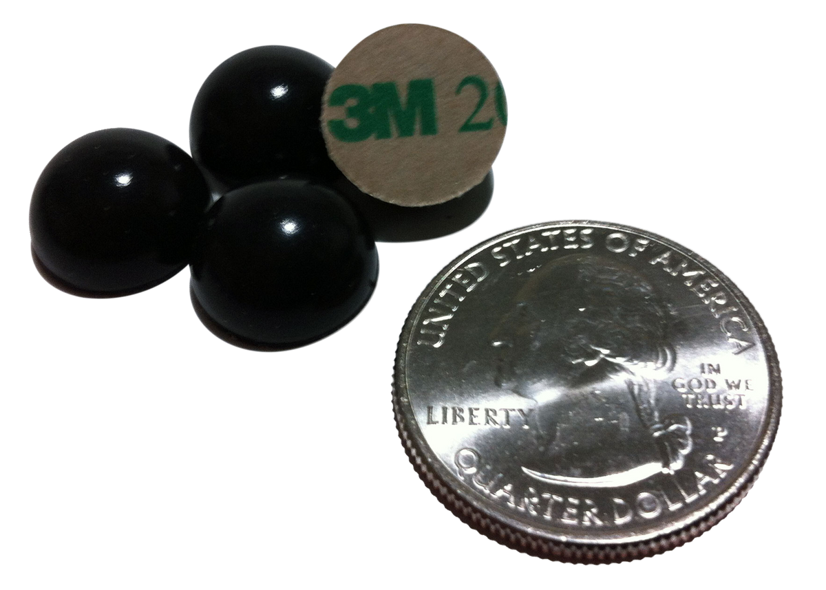 0.5" Dia Sorbothane Hemisphere Rubber Bumper Non-Skid Feet with Adhesive