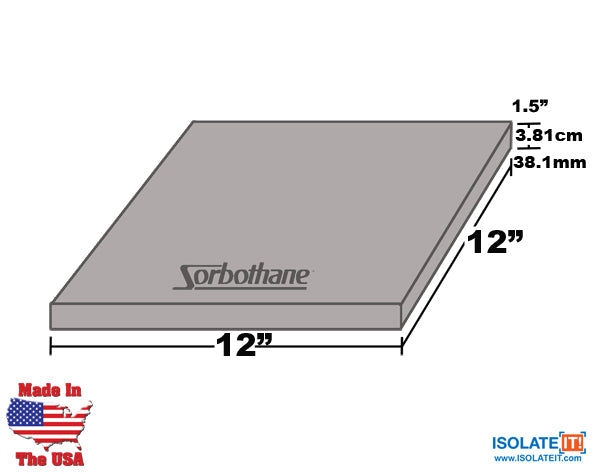 Sorbothane Vibration Damping Sheet Stock (12 x12in)