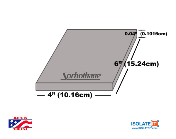 Sorbothane Acoustic and Vibration Thin Film (4 x 6in) - 1 Sheet