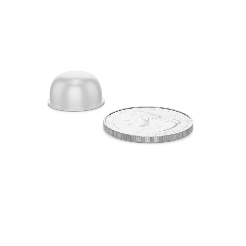 Hemispherical Clear 0.700" (17.8mm) Dia x 0.380" (9.6mm) H Vibration Isolating Cabinet and Furniture Bumpers