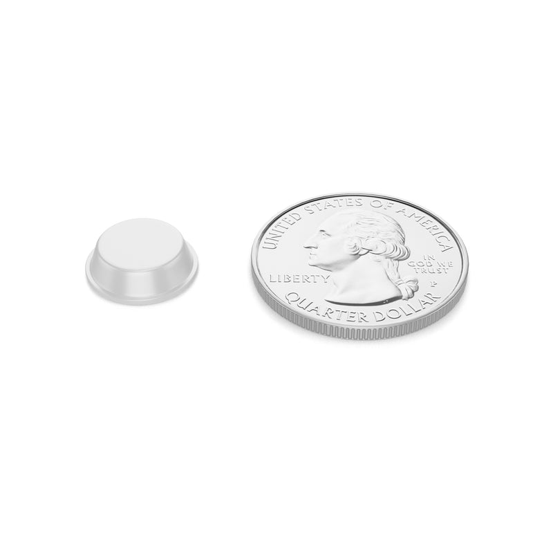 Small Round Flat Clear 0.5" (12.7mm) Dia x 0.138" (3.5mm) H Cabinet and Furniture Bumpers