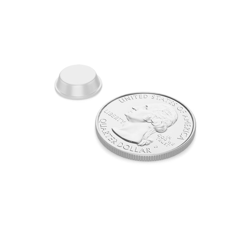 Small Round Flat Clear 0.5" (12.7mm) Dia x 0.138" (3.5mm) H Cabinet and Furniture Bumpers