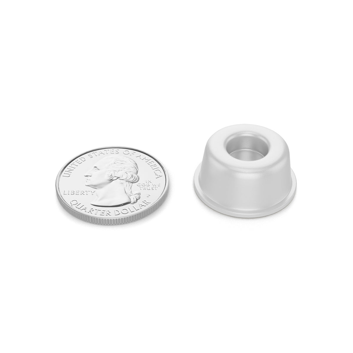 Recessed Clear 0.880" (22.3mm) Dia x 0.400" (10.2mm) H Round Vibration Isolating Cabinet and Furniture Bumpers