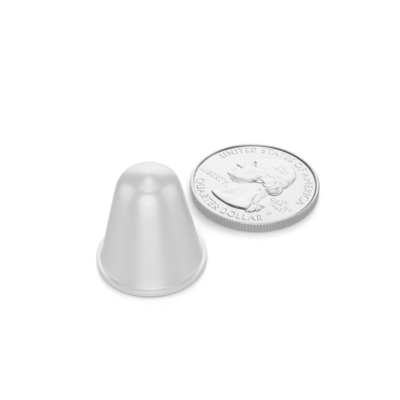 Conical Clear 0.750" (19.1mm) Dia x 0.750" (19.1mm) H Round Vibration Isolating Cabinet and Furniture Bumpers