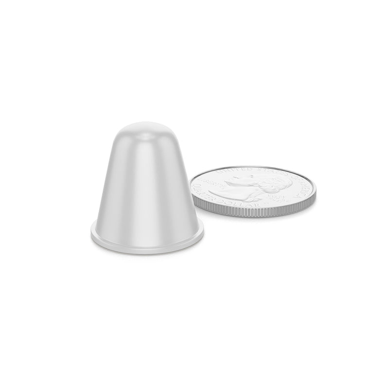 Conical Clear 0.750" (19.1mm) Dia x 0.750" (19.1mm) H Round Vibration Isolating Cabinet and Furniture Bumpers