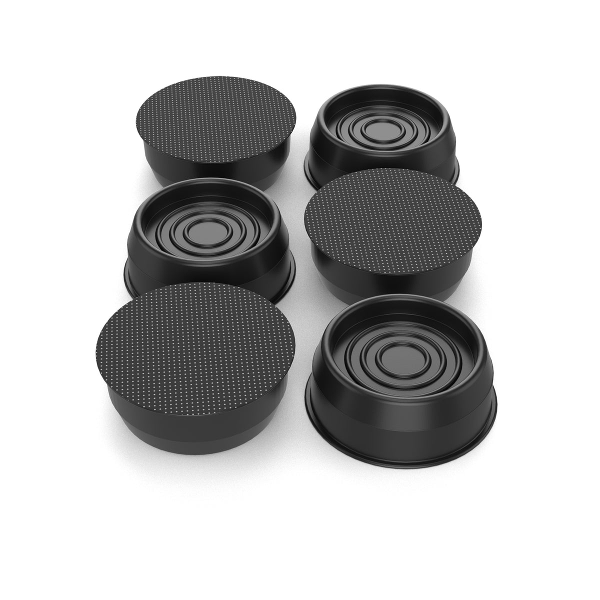Silent Feet Anti-Vibration Riser for Beds - Superior All Surface Vibration Barrier - 6 Pack