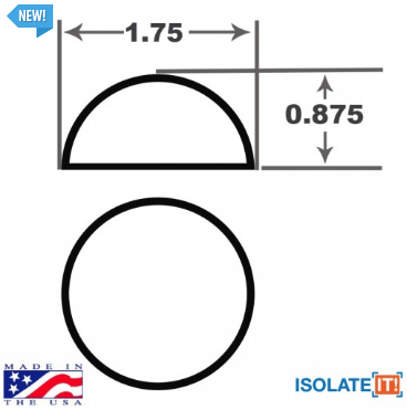 1.75" Dia Sorbothane Hemisphere Rubber Bumper Non-Skid Feet with Adhesive