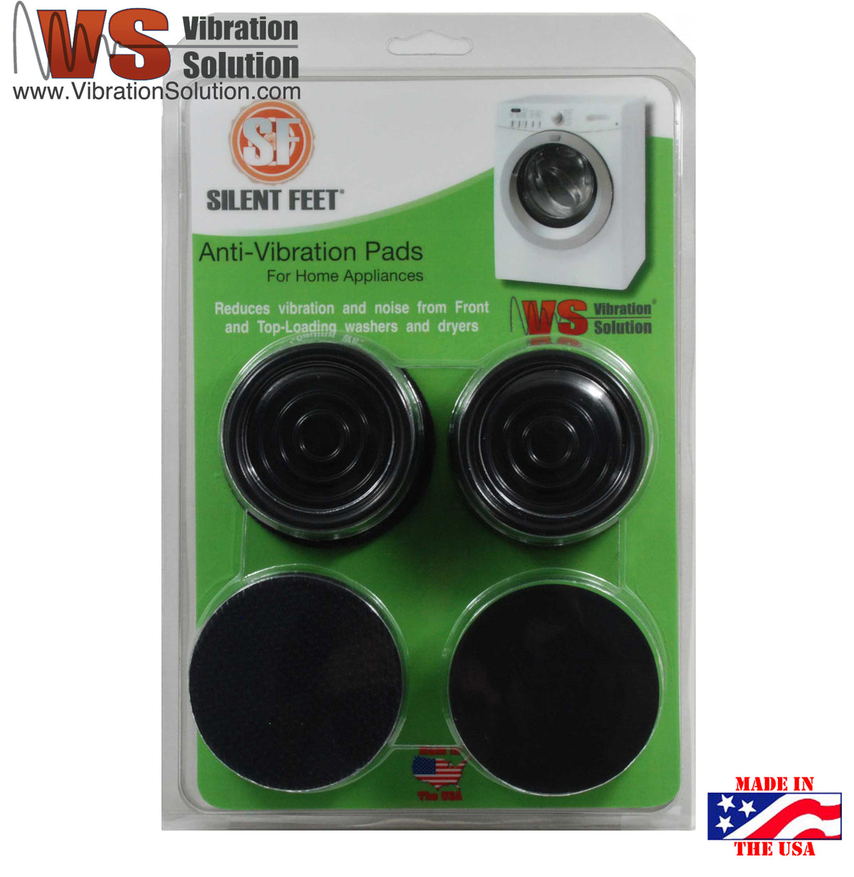 Original Silent Feet Washing Machine Pads - Black