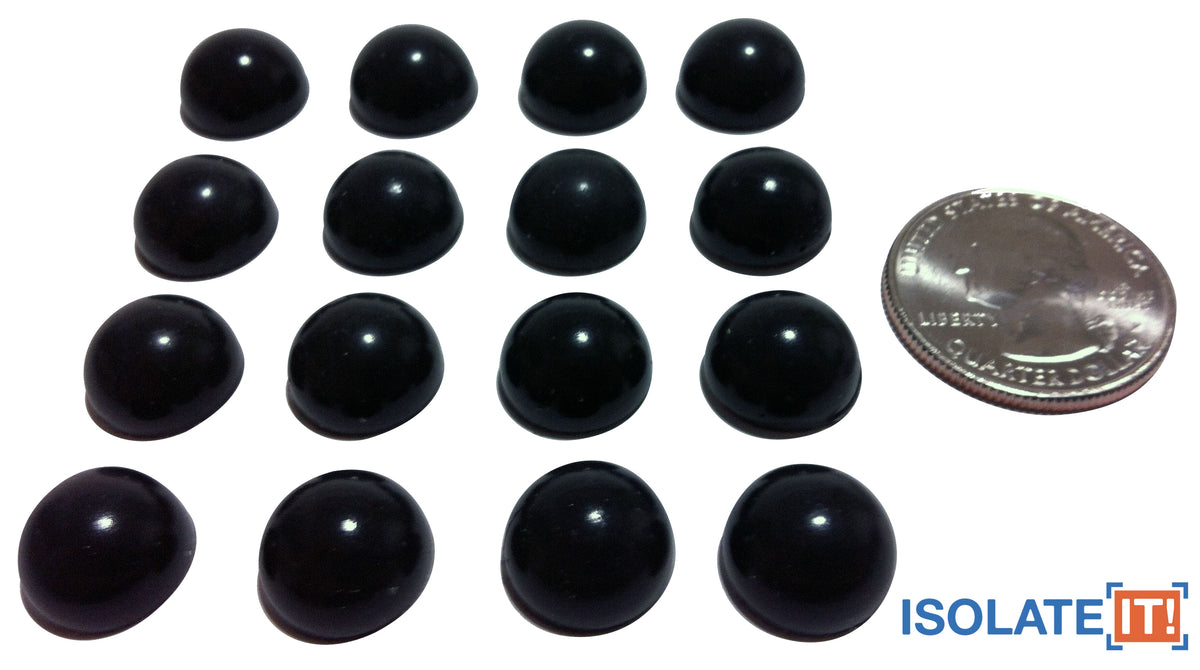 0.5" Dia Sorbothane Hemisphere Rubber Bumper Non-Skid Feet with Adhesive