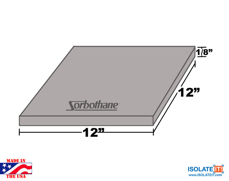 Sorbothane Vibration Damping Sheet Stock (12 x12in)