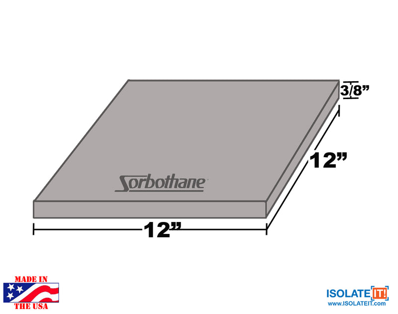 Sorbothane Vibration Damping Sheet Stock (12 x12in)