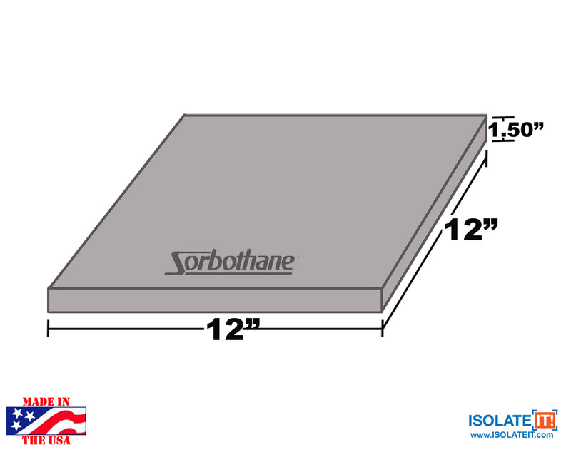 Sorbothane Vibration Damping Sheet Stock (12 x12in)