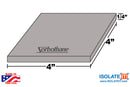Sorbothane Vibration Isolation Square Pad 4" x 4" - 2 Pack
